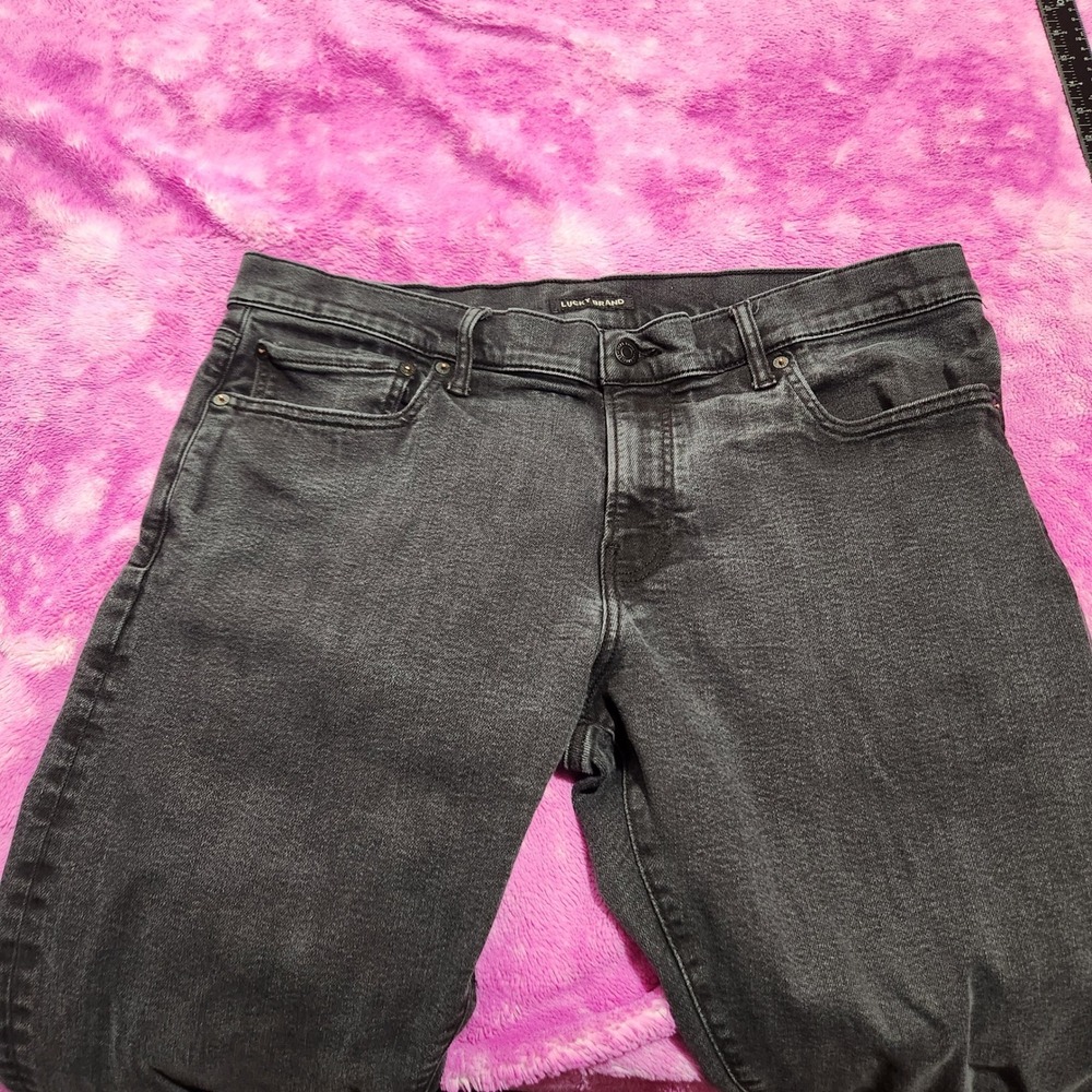 Lucky Brand Jeans Men's 38x32 High Rise 110 Slim‎ Fit Black Denim